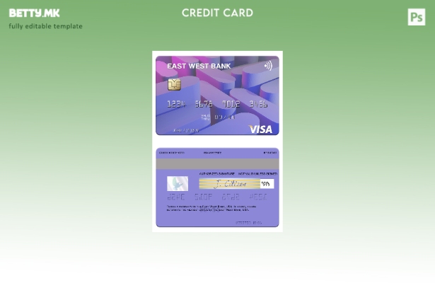 Модерен стил шаблон за виза картичка на САД на Источен Западен Брег